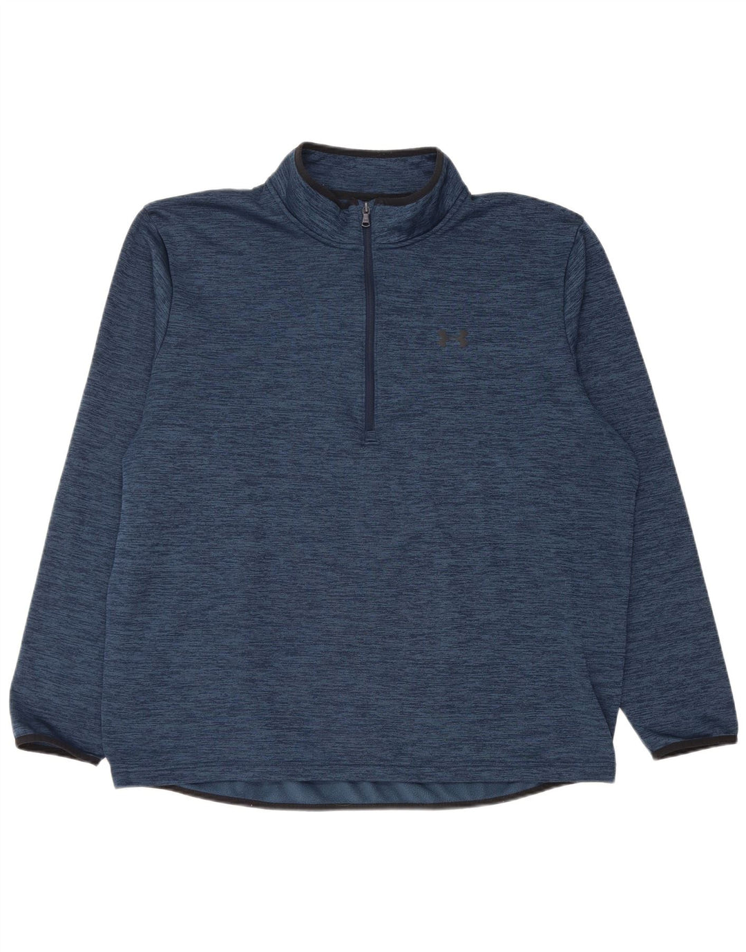 Under Armour Mens Zip Neck Pulôver Treino Top 2XL Azul Salpicado