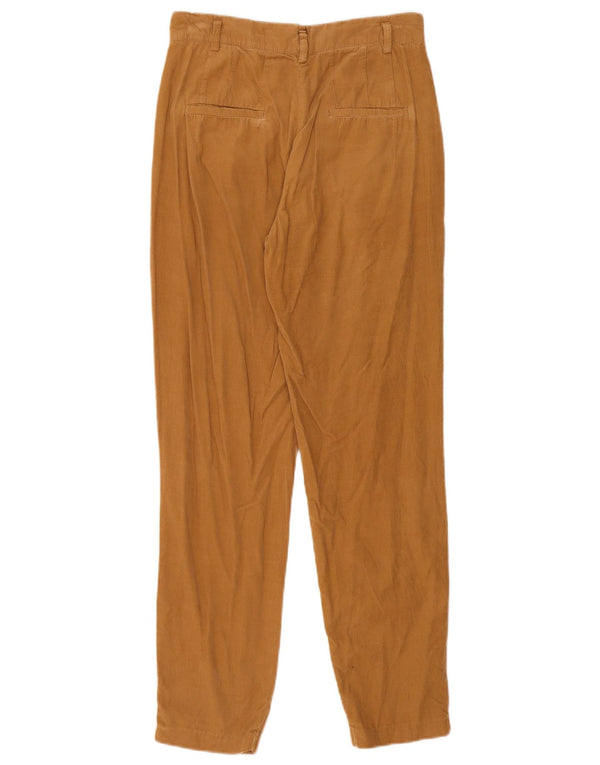 Calça feminina reta de veludo Zara XS W24 L30 algodão bege