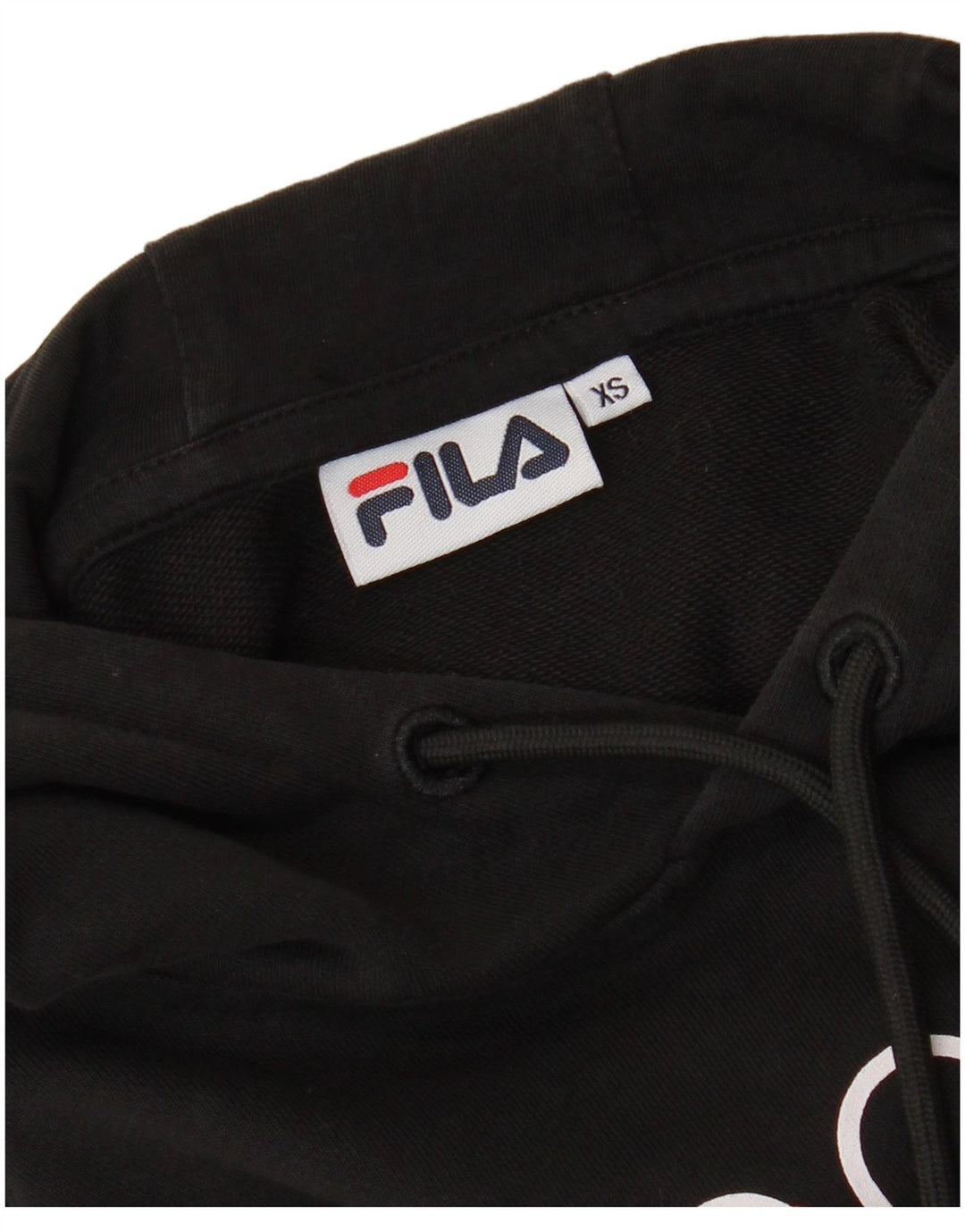 Pulôver feminino com capuz gráfico oversized FILA UK 6 XS preto