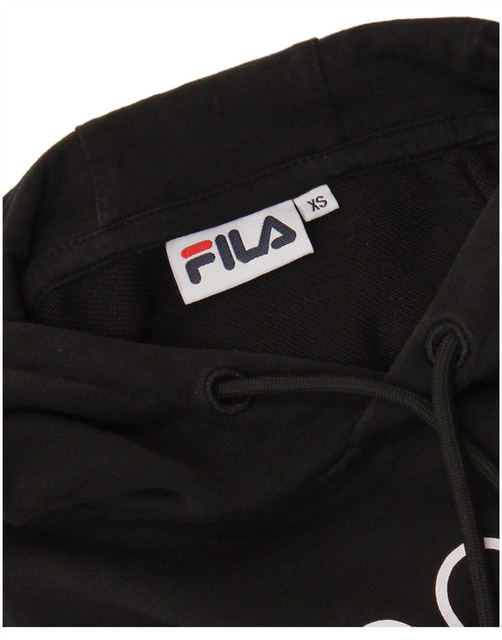 Pulôver feminino com capuz gráfico oversized FILA UK 6 XS preto