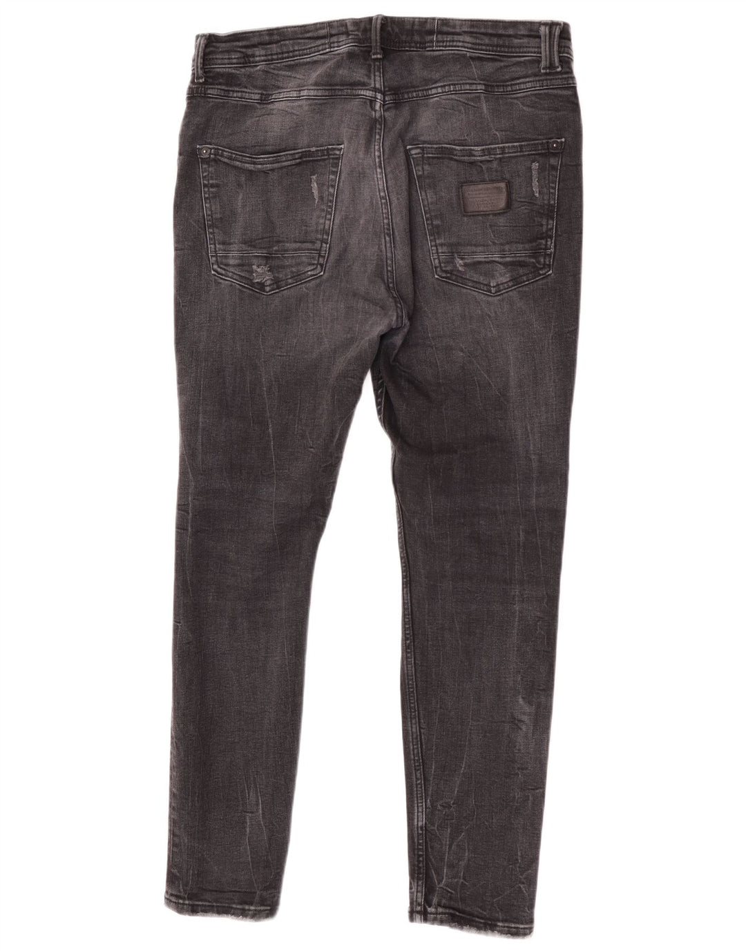 Zara Mens Distressed Slim Jeans EU 44 Grande W34 L28 Algodão Cinza