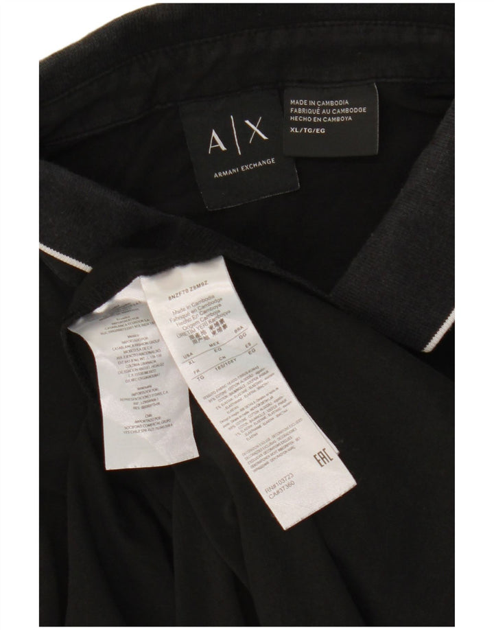 Camisa polo masculina ARMANI EXCHANGE XL algodão preto