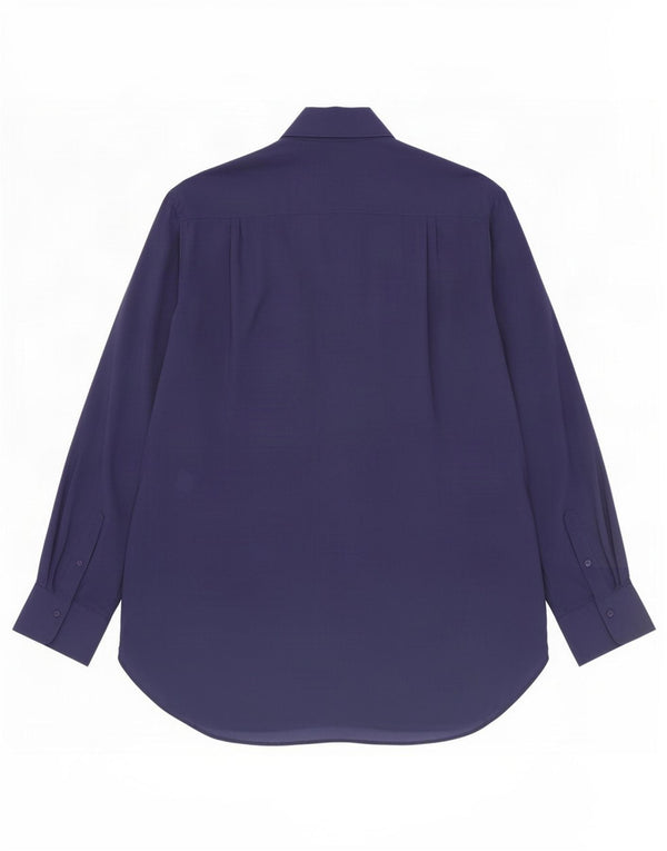 Camisa oversized feminina Massimo Dutti Longline Reino Unido 10 pequena azul marinho Lyocell