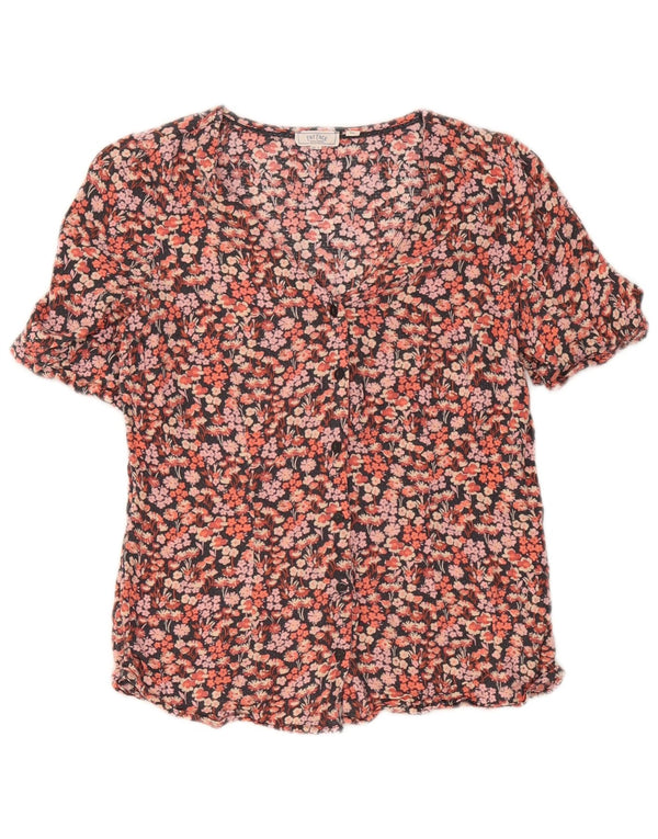 Blusa feminina de manga curta Fat Face UK 8 pequena floral multicolorida
