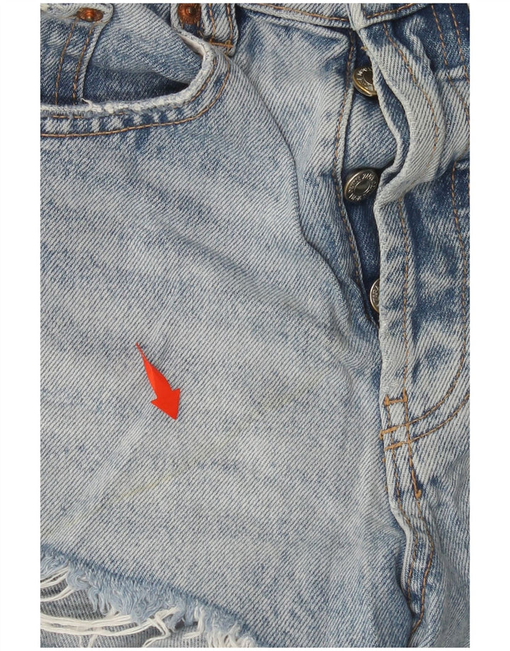 ZARA Shorts jeans feminino desgastado EUA 0 XS W22 azul