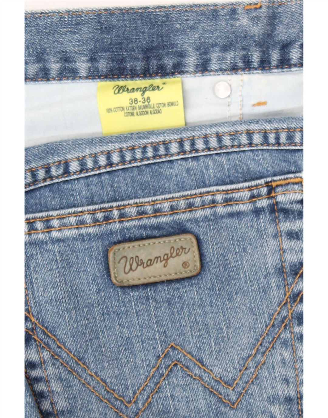 Wrangler Mens Straight Jeans W36 L32 Azul Algodão Clássico