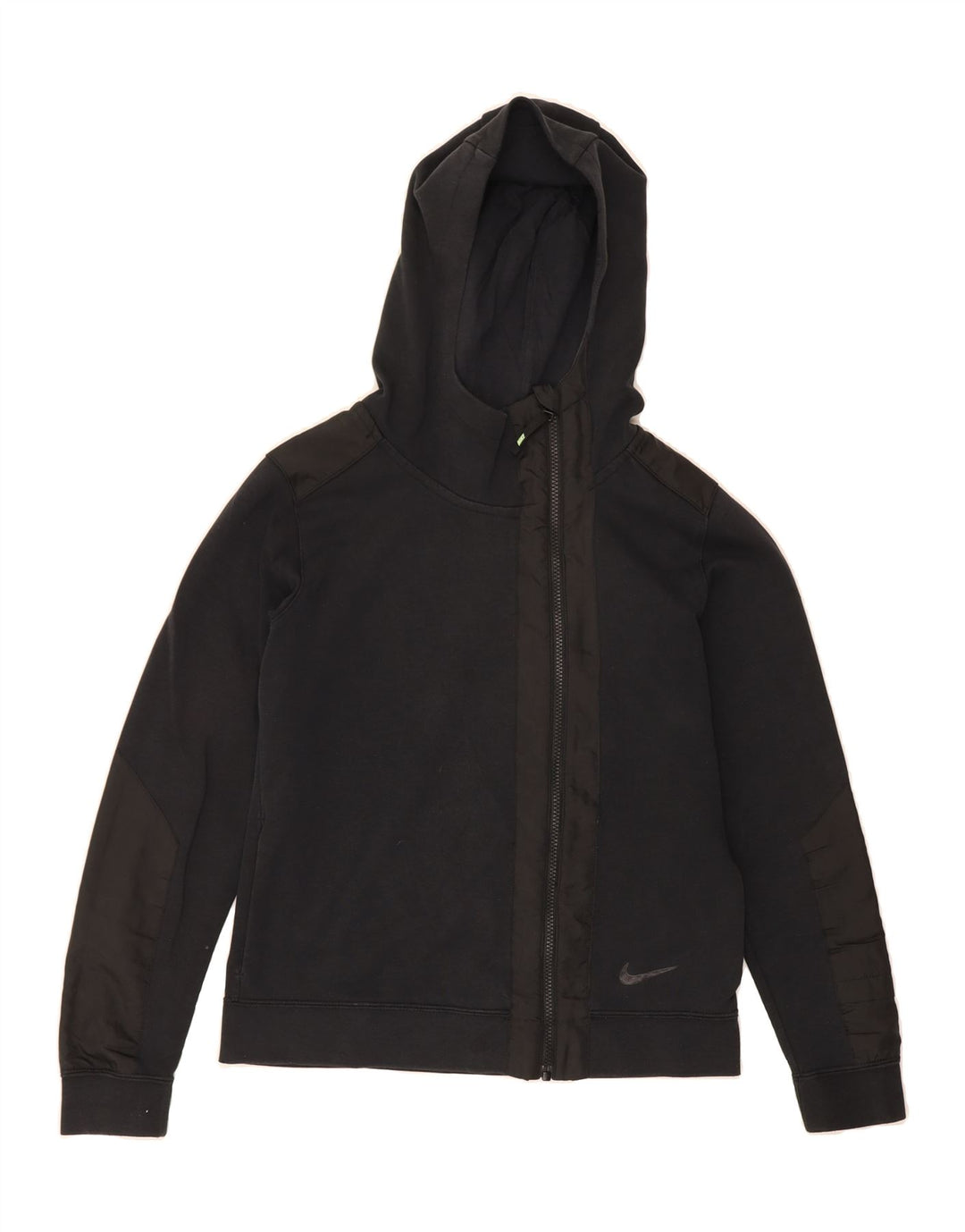 NIKE Womens Zip Hoodie Sweater UK 10 Small Black Cotton Vintage Nike and Second-Hand Nike from Messina Hembry 