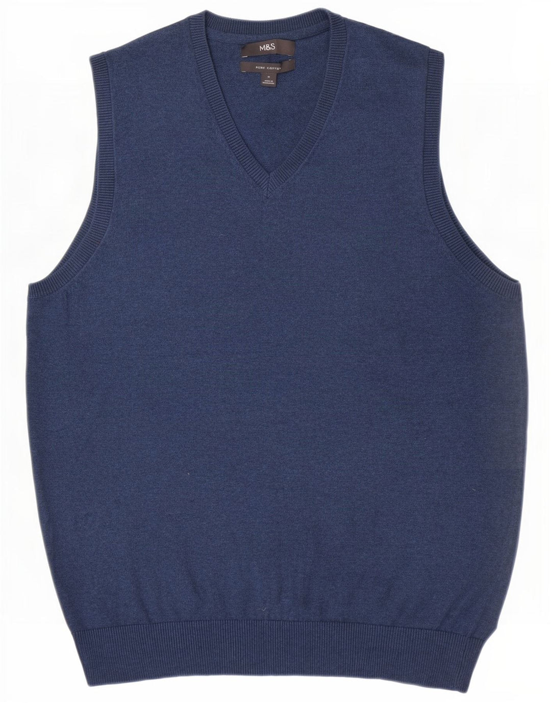 Regata masculina Marks & Spencer com colete de algodão azul médio