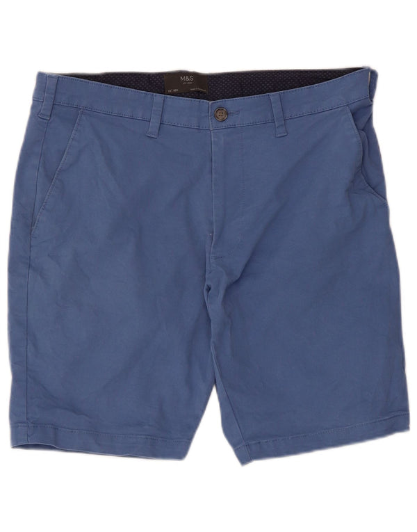 Shorts chino masculino Marks & Spencer W32 algodão azul médio