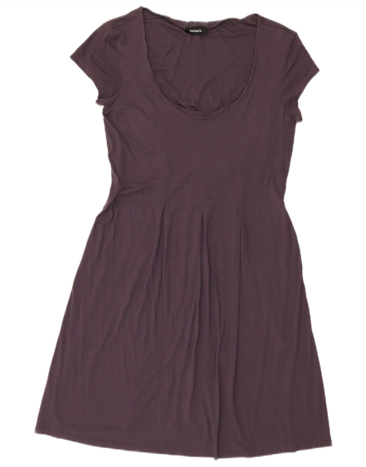 Vestido evasê feminino Max & Co. Reino Unido 6 XS Roxo