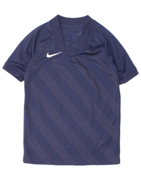 Camiseta Nike Boys Dri Fit Top 6-7 Anos XS Azul Marinho Listrado Poliéster