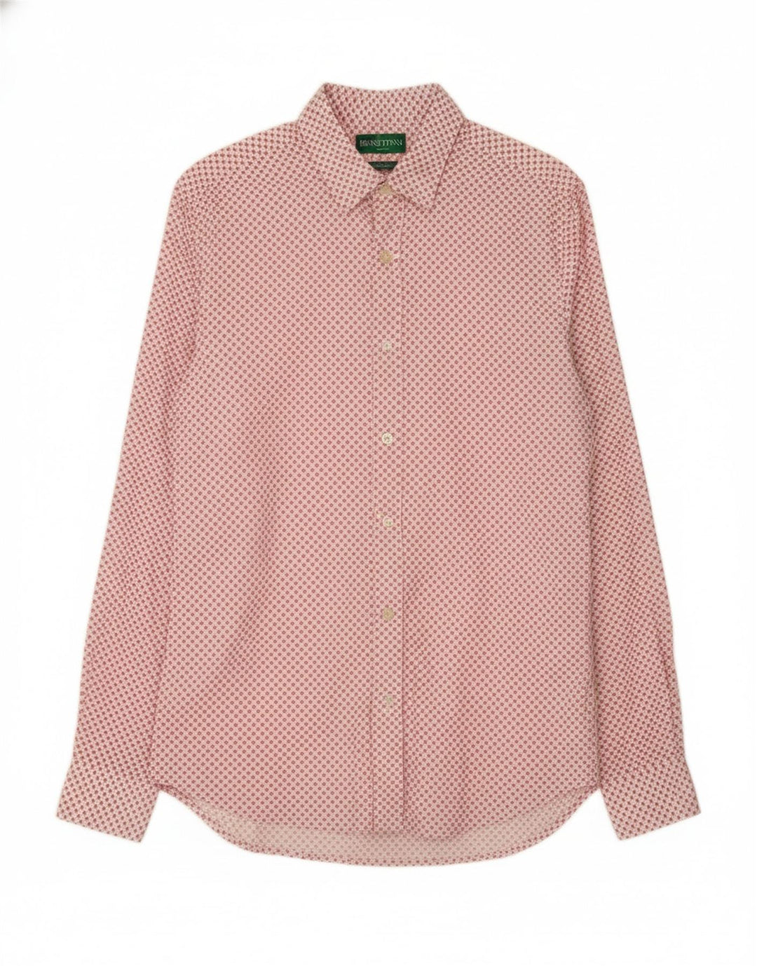 Camisa masculina BENETTON de algodão floral vermelho médio
