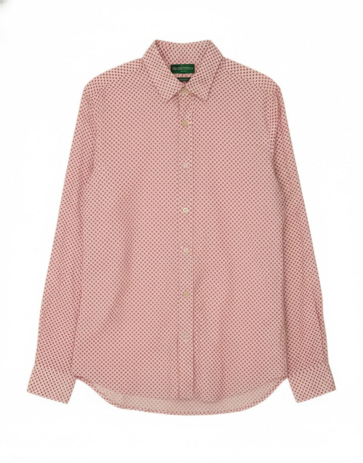Camisa masculina BENETTON de algodão floral vermelho médio