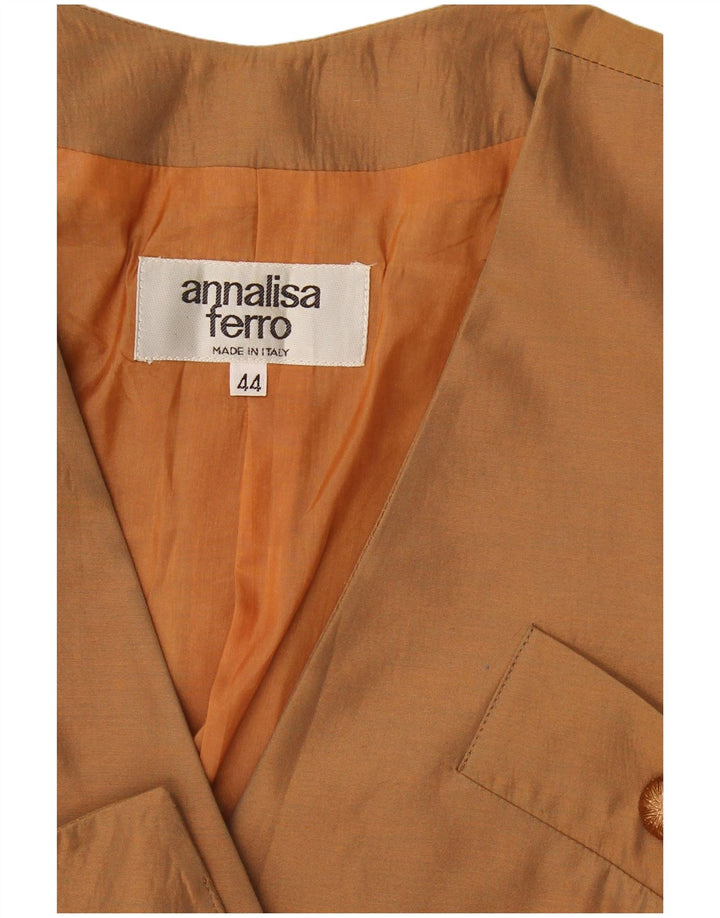 Annalisa Ferro jaqueta feminina cropped manga curta IT 44 marrom médio