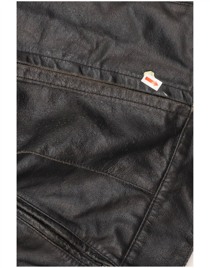 Jaqueta feminina de couro VINTAGE IT 42 couro preto médio