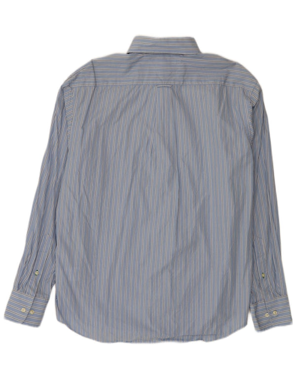 Camisa masculina Tommy Hilfiger tamanho 16 grande algodão listrado azul