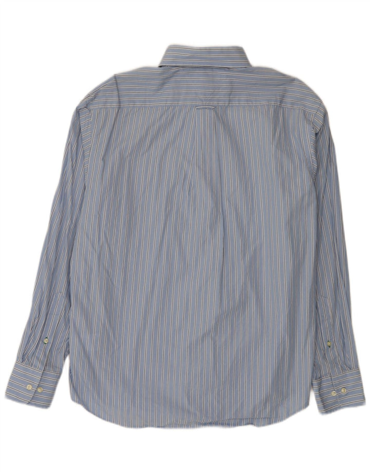 Camisa masculina Tommy Hilfiger tamanho 16 grande algodão listrado azul