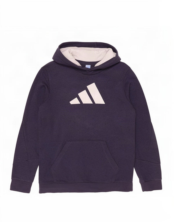 Camisola com capuz gráfico Adidas Boys 15-16 anos azul marinho algodão manchado