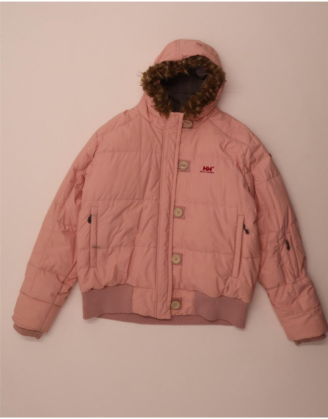 Jaqueta feminina acolchoada com capuz Helly Hansen Reino Unido 44 2XL rosa nylon