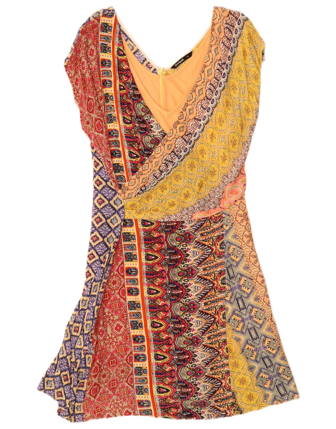 Vestido feminino Desigual A-Line EU 44 XL multicolorido geométrico
