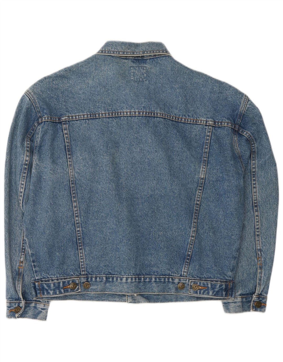 Jaqueta jeans feminina vintage de grandes dimensões Reino Unido 14 algodão azul médio