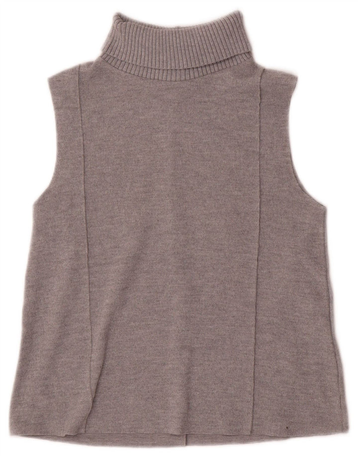 Zara Womens Vest Tank Top UK 10 Pequeno Poliéster Cinza