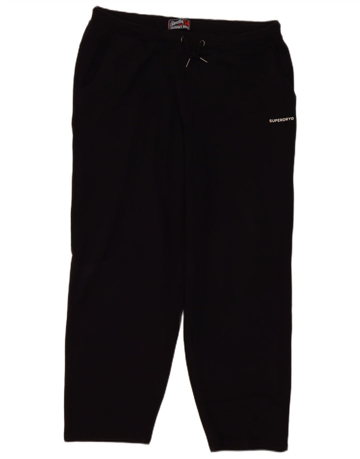 Calça de treino feminina Superdry UK 16 grande preta