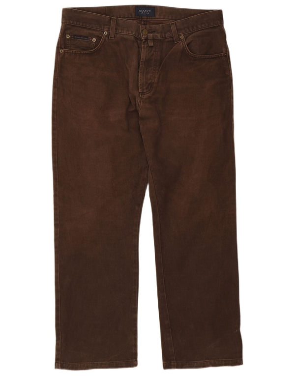 Calça masculina reta casual Gant W36 L28 algodão marrom