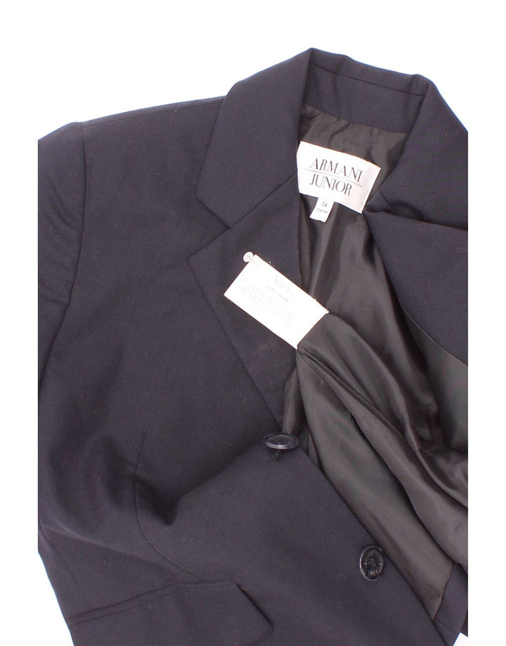 Jaqueta blazer de 3 botões Armani Junior Boys 6-7 anos azul marinho lã