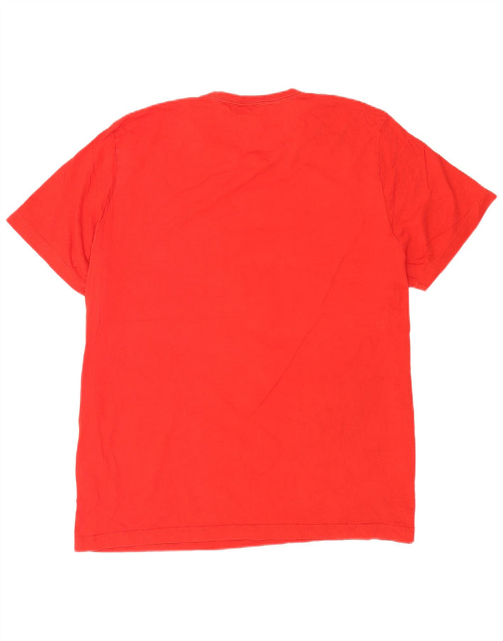 Puma Mens Graphic T-Shirt Top 2XL Algodão Vermelho