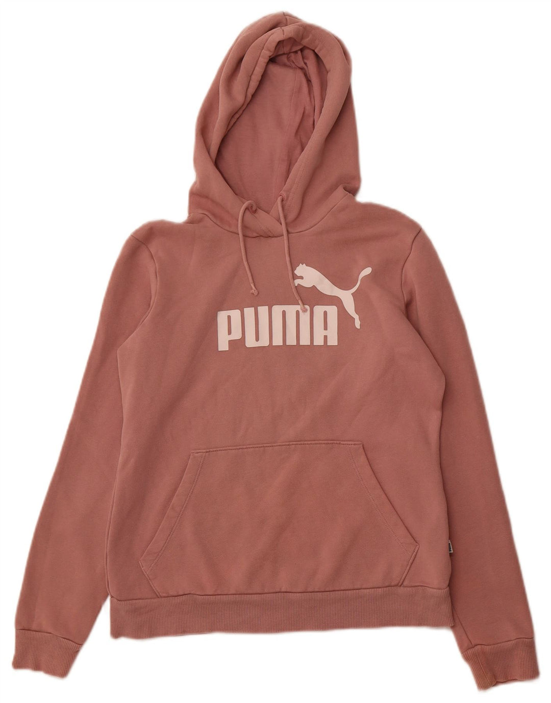 PUMA feminino gráfico moletom com capuz UK 12 médio algodão rosa