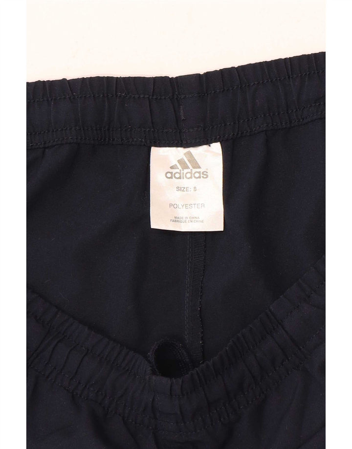 Shorts esportivos femininos Adidas UK 8 pequeno azul marinho poliéster