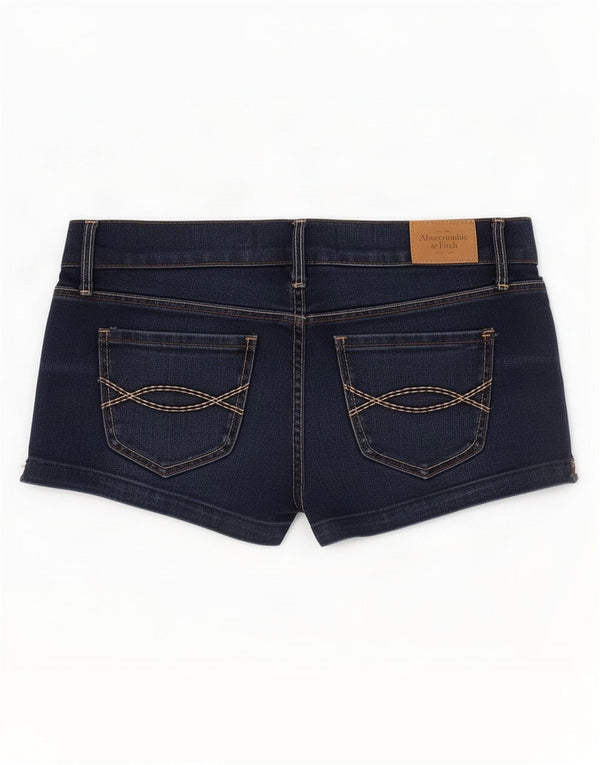 Shorts jeans feminino Abercrombie & Fitch EUA 2 XS W30 algodão azul marinho