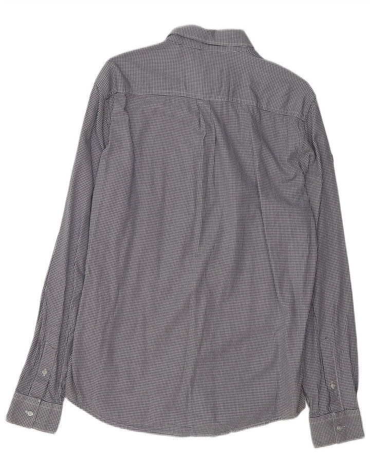 Camisa masculina SUPERDRY regular fit grande algodão houndstooth azul marinho