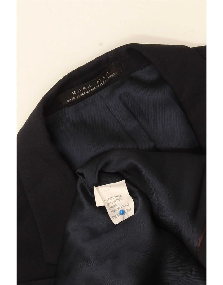 Jaqueta blazer masculina Zara com 2 botões tamanho 50 lã preta média