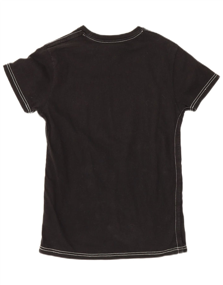 Camiseta feminina gráfica Levi's Top UK 12 algodão preto médio
