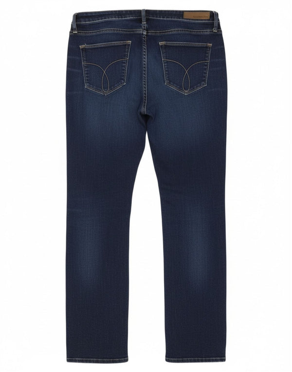 Calça jeans reta feminina Calvin Klein W30 L32 azul marinho
