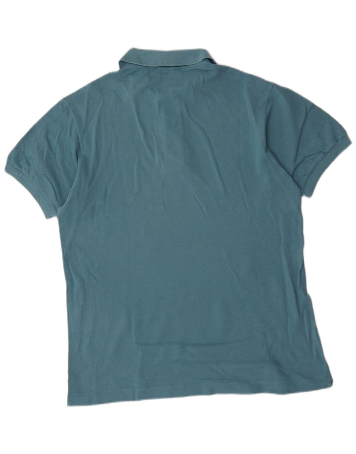 Camisa polo masculina Lacoste tamanho 4 algodão azul médio