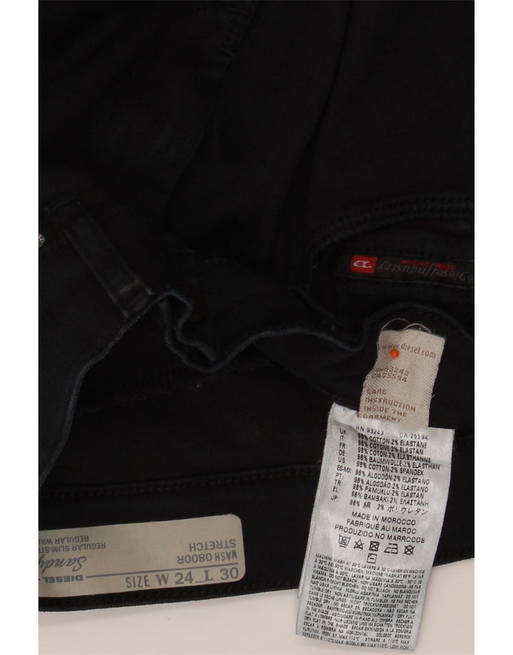 DIESEL Calça jeans feminina Sandy Regular Slim Fit Straight W24 L30 Azul marinho