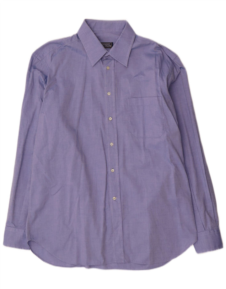 Camisa masculina Trussardi tamanho 43 17 XL algodão azul