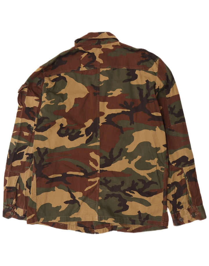 Jaqueta militar masculina vintage UK 42 XL camuflagem multicolorida
