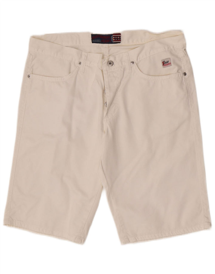 Roy Rogers Mens Casual Shorts W33 Médio Algodão Branco