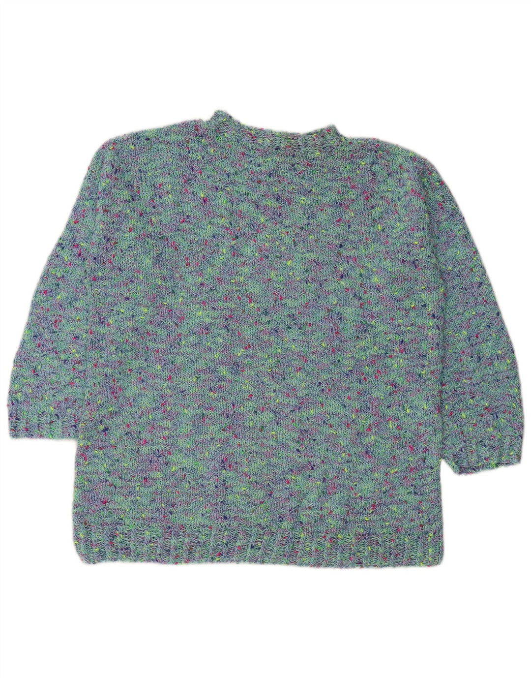 Suéter feminino VINTAGE com gola tartaruga UK 18 XL azul manchado