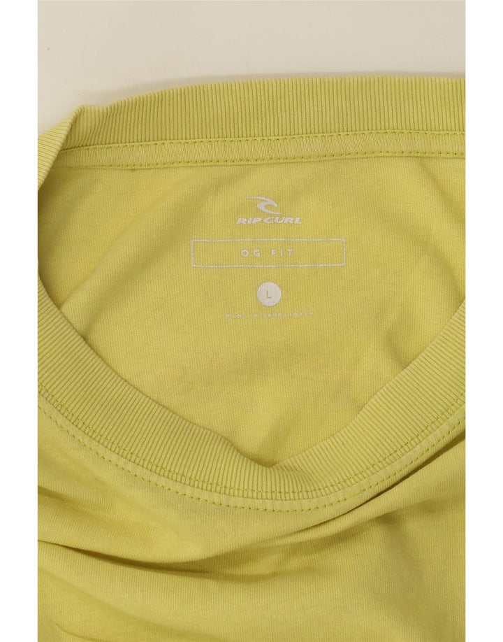 Camiseta masculina Rip Curl com estampa gráfica grande amarelo