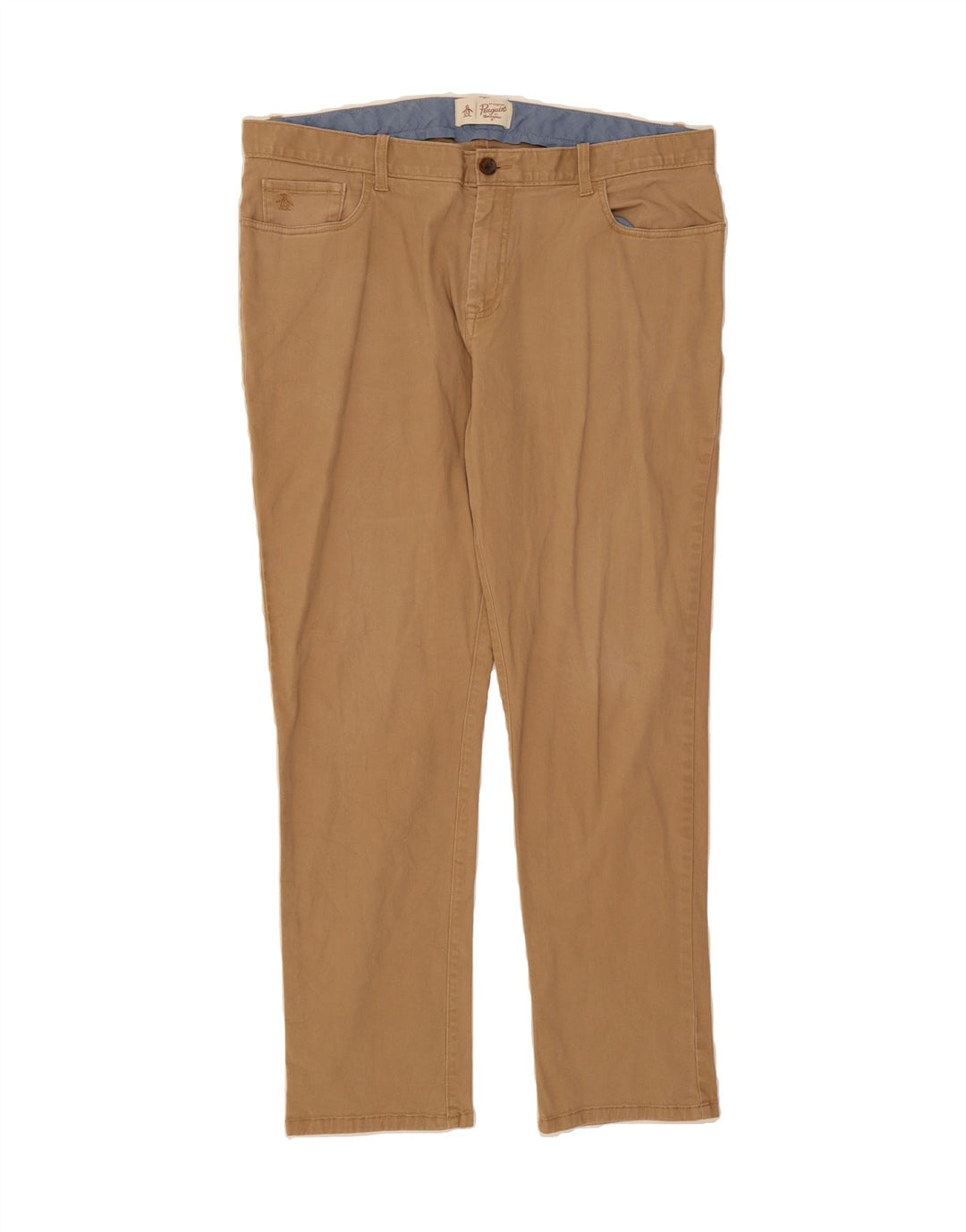 PENGUIN Mens Slim Chino Trousers W38 L32 Brown Cotton Vintage Penguin and Second-Hand Penguin from Messina Hembry 