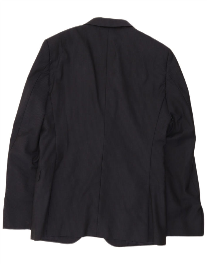 Jaqueta Blazer Masculina Calvin Klein com 2 Botões IT 48 Riscas Azul Marinho Médio