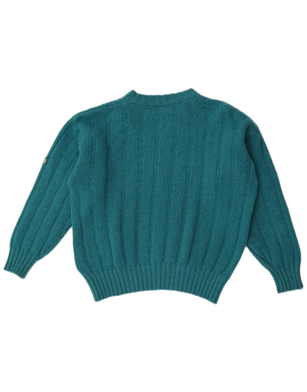Suéter feminino Marina Yachting com gola redonda e lã azul UK 20 2XL