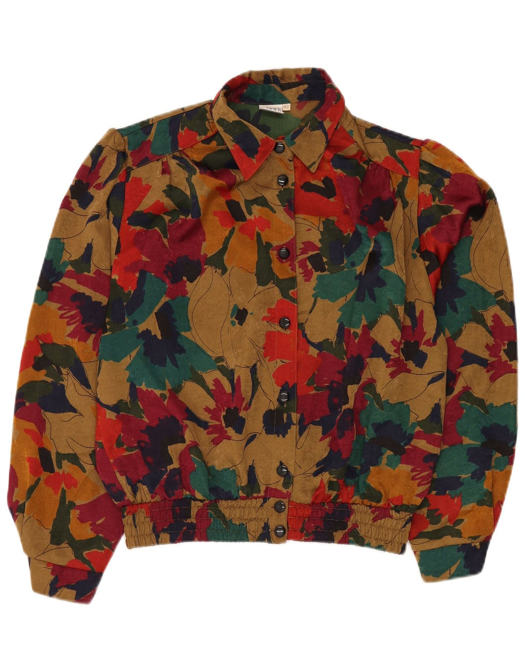 Blusa feminina JORG PETERSON EU 42 grande floral multicolorida