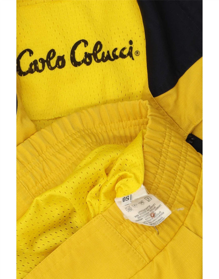 Jaqueta utilitária masculina Carlo Colucci IT 50 grande algodão amarelo