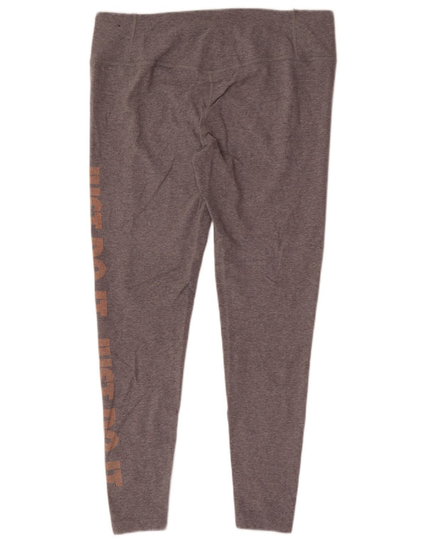Leggings Nike Dri Fit Graphic para mulher UK 18 XL Cinzento